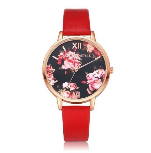 Women Flowers Rose Gold Watch - Chronotik
