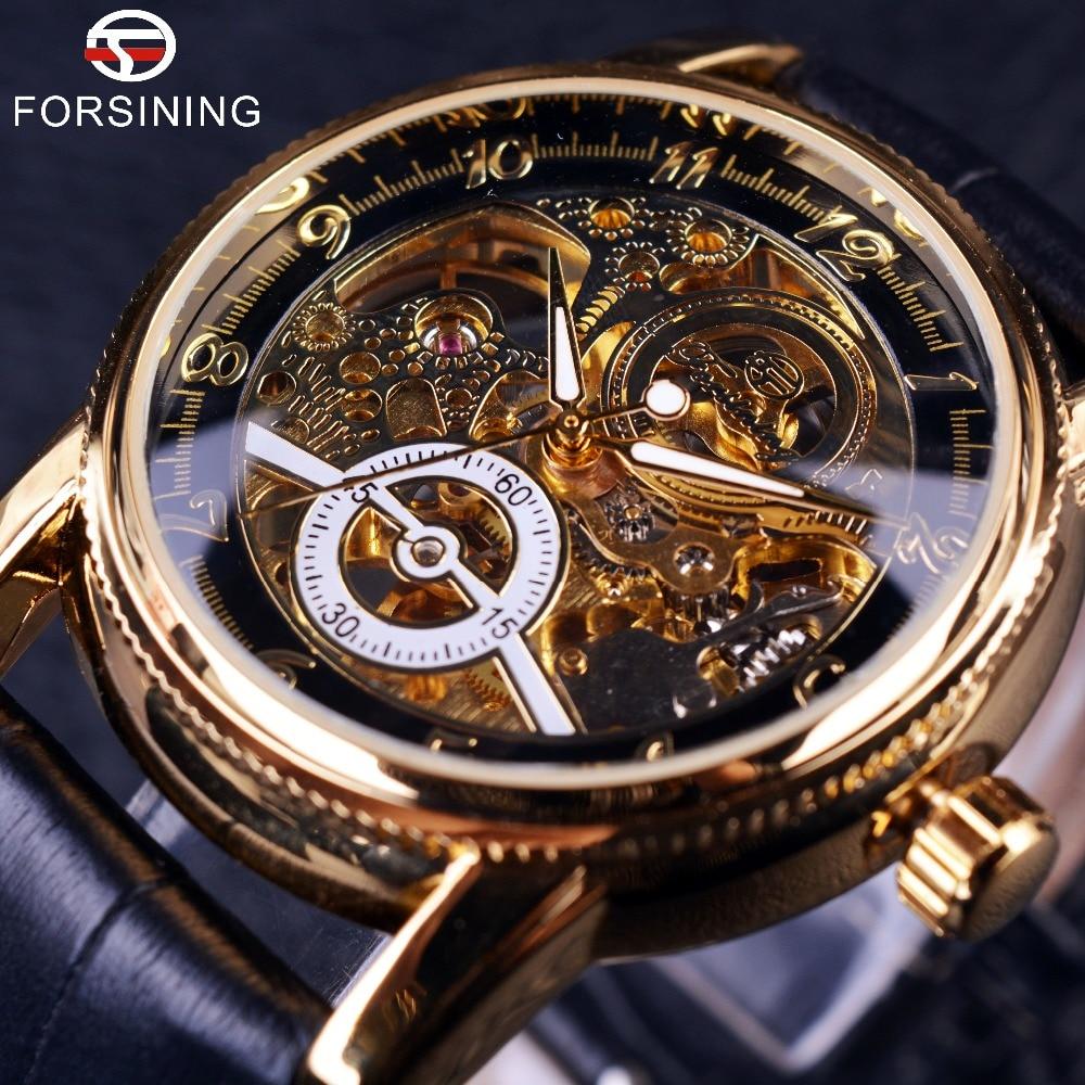 Forsining Engraving Skeleton Gear Watch men This watch has a high-quality skeleton look that draws attention to any face, and its metal body makes it suitable for casual and dressy outfits. You can match it with a suit, but its unique look makes it the accessory you want to own this season!