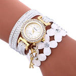 Load image into Gallery viewer, Key and Flowers Bracelet Watch Women This watch has all the best elements of the past, present and future. The modern, easy to read watch features a key hanging off the side and a attached flower design bracelet. You can tell time in an easy and efficient manner with this easy to read watch.
