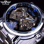 Load image into Gallery viewer, Blue Ocean Skeleton Watch men Featuring a stylish skeleton dial inspired by the depths of the ocean, this watch is a must-have for those with a passion for the sea. The striking blue color gives it a unique look, while the high-tech finish of the dial is characteristic of its historical origins and technical nature.
