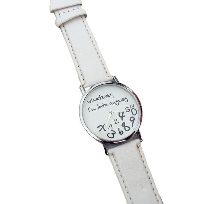 Analog Quartz Whatever,I''m Late Anyway Wrist Watch unisex Don't worry about time or get stressed out about being late. This watch will do all of that for you so you can wear it proudly. No need for a new watch, just get this one!