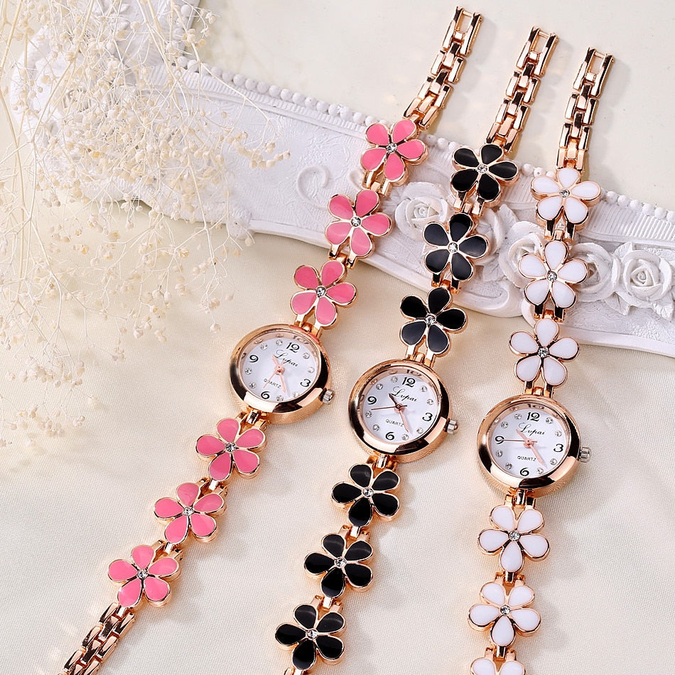 Flowers Watch Bracelet Women Money is the last thing on your mind when you're surrounded by flowers. Try spending time and enjoying the warmth of summer -time in the countryside, listening to the birds twittering. You'll forget the worries of the world. Feel that sense of peace and tranquility again. Now you can add that feeling to your watch collection with the eprolo Flowers Watch Bracelet. Made of highly durable stainless steel and featuring a gorgeous design, this watch is a match with any outfit.