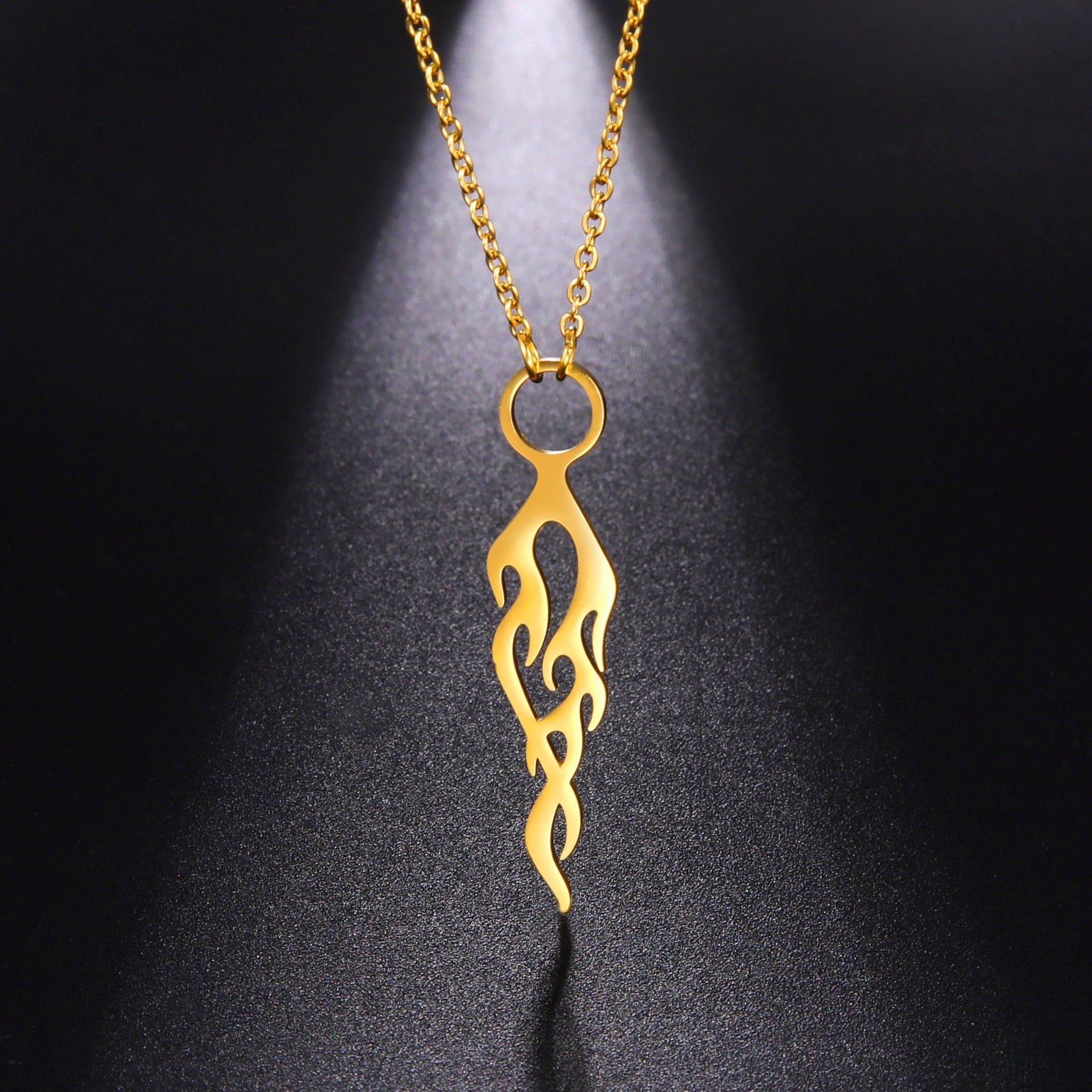Vintage Flame Pendant Necklace - Chronotik
